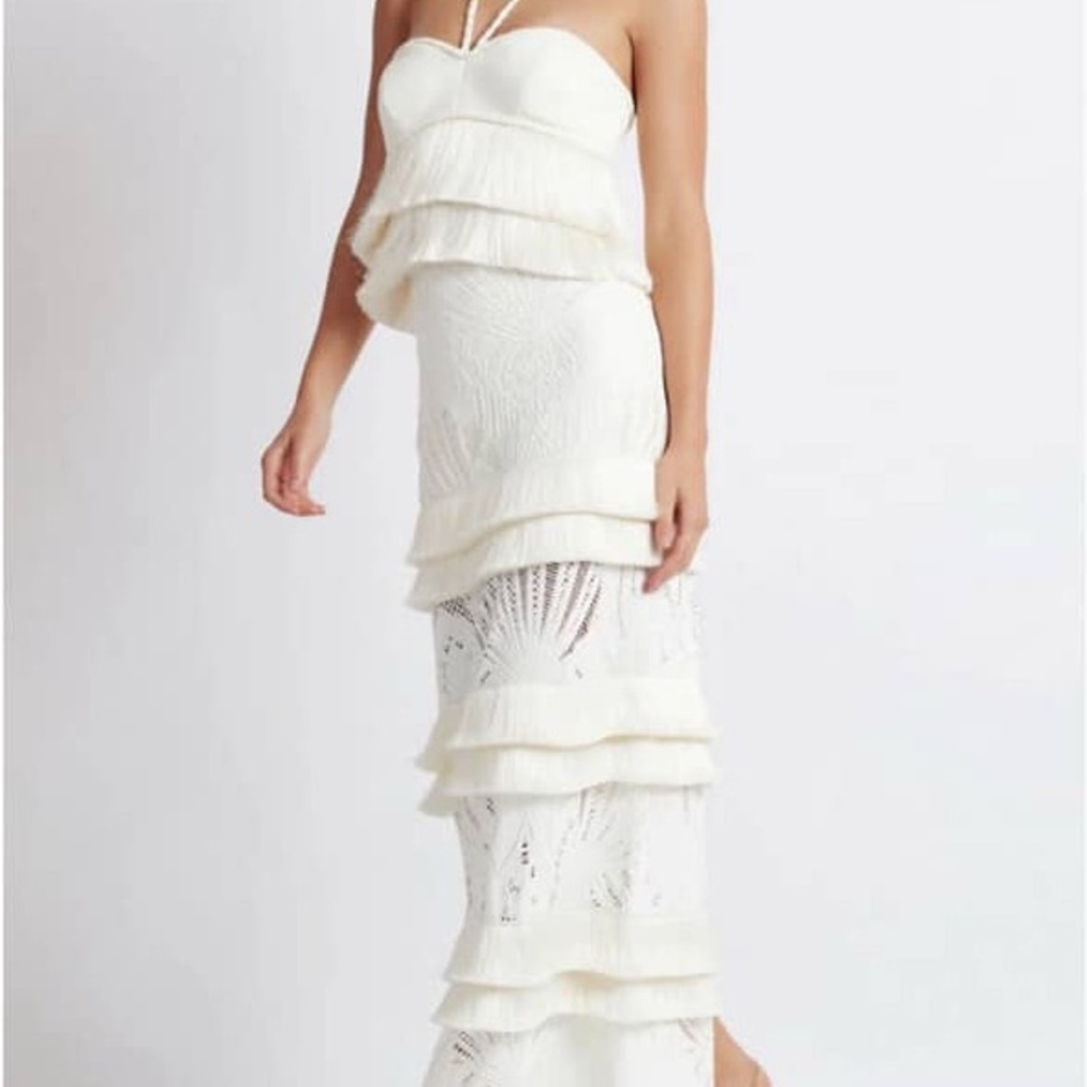 PatBo Fringe Lace Maxi Skirt Set